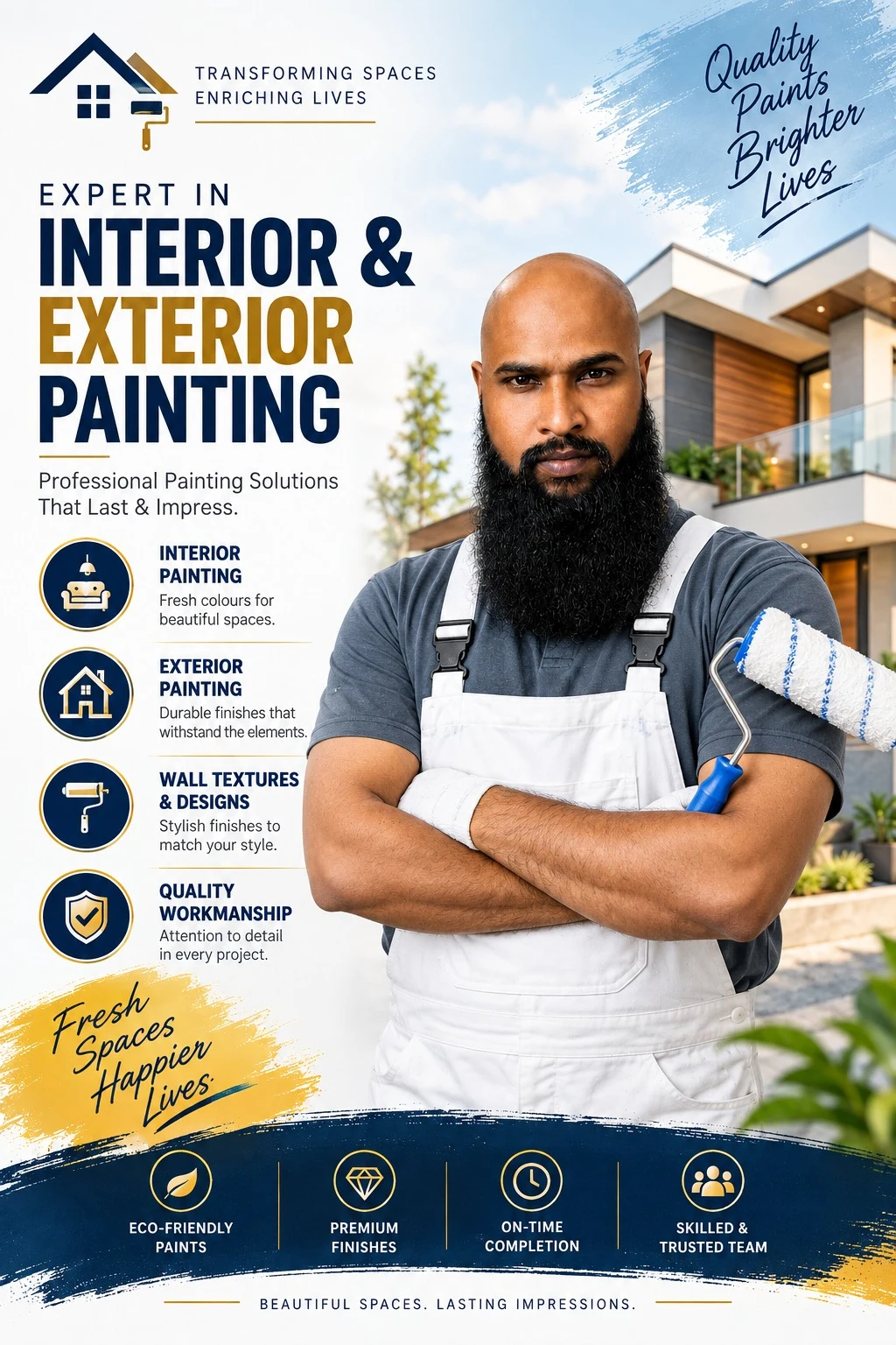 Interior and exterior painting poster